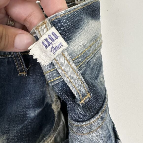 Akoo Brand Jeans Men’s Size 36x29 Distressed Streetwear Style Acid Wash Bleached - Picture 4 of 15